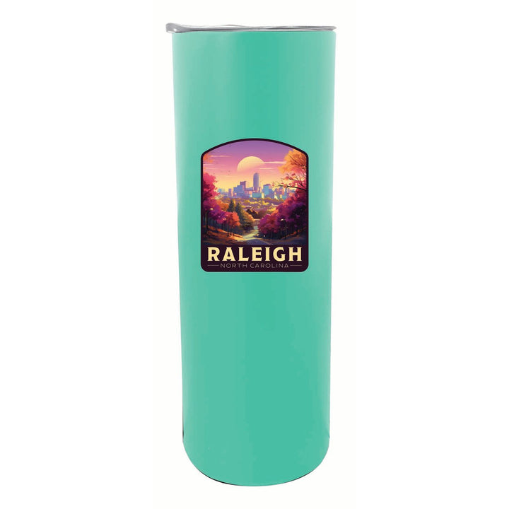 Raleigh North Carolina City of Oaks Design Souvenir 20 oz Insulated Stainless Steel Skinny Tumbler Image 1