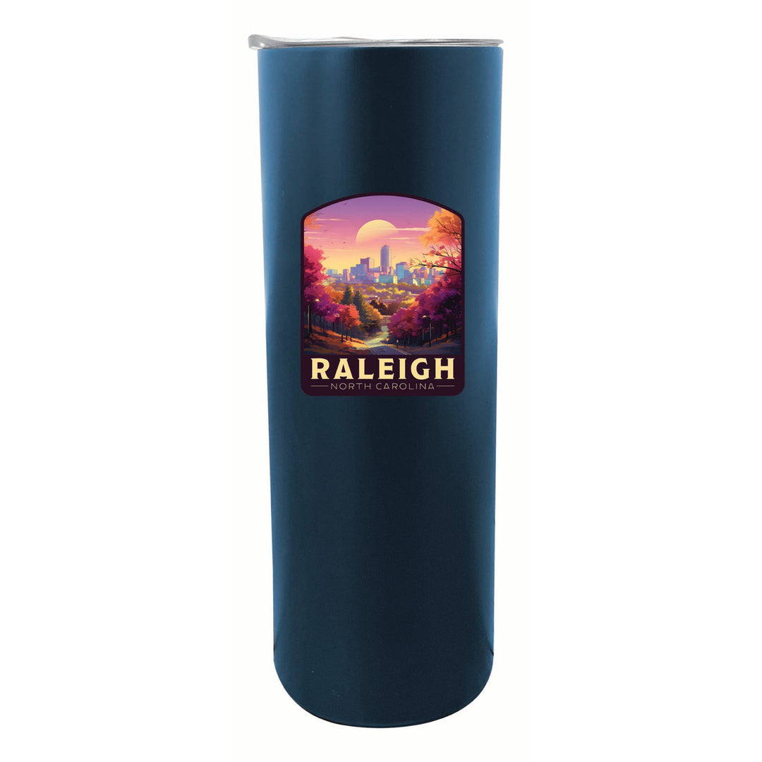 Raleigh North Carolina City of Oaks Design Souvenir 20 oz Insulated Stainless Steel Skinny Tumbler Image 4