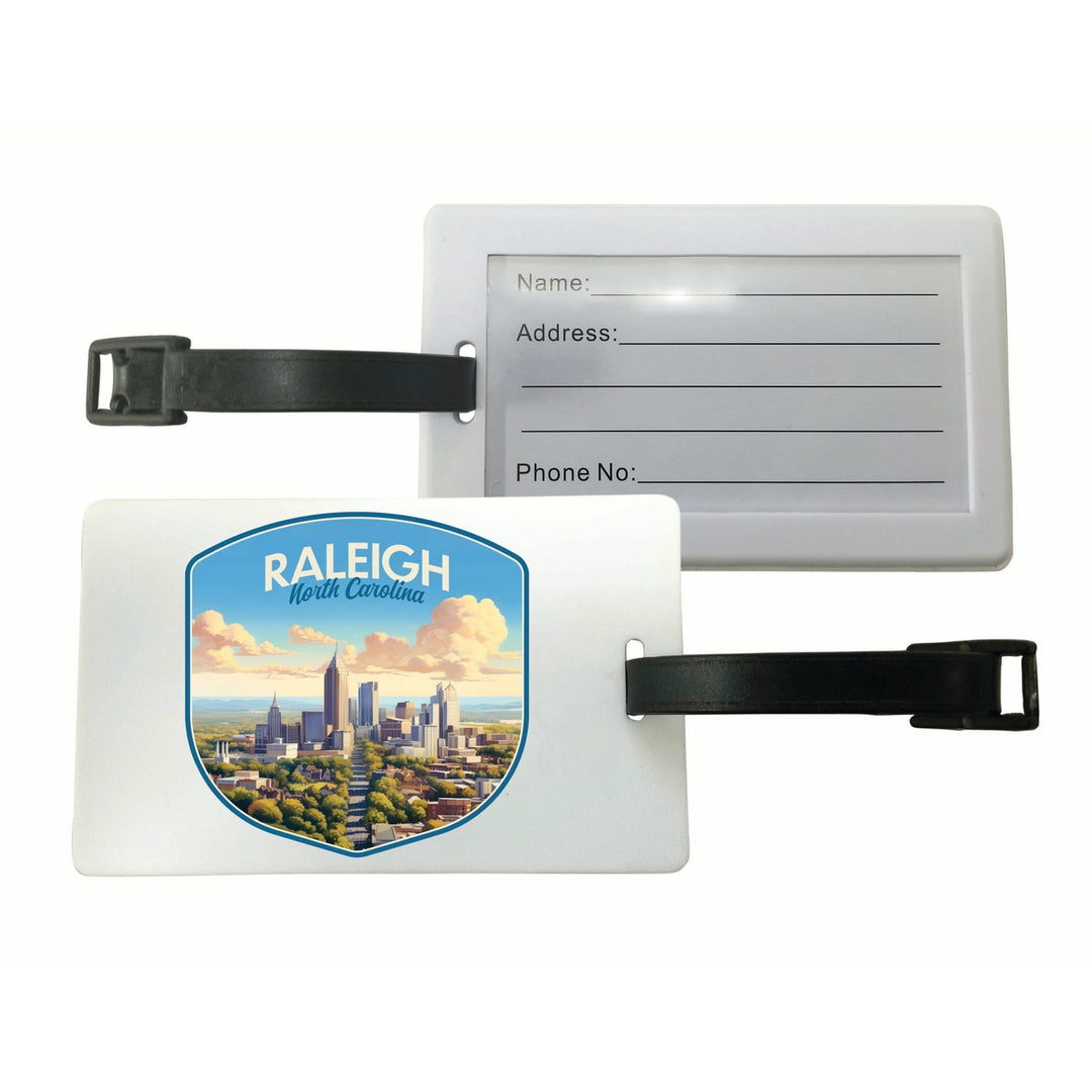 Raleigh North Carolina Daytime Cityscape Design Souvenir Luggage Tag Image 1