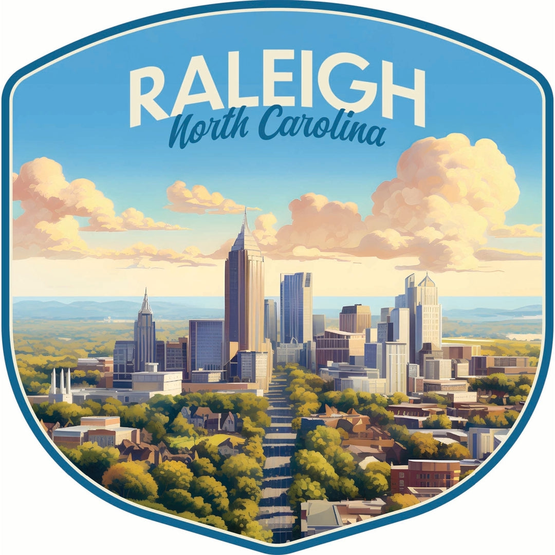 Raleigh North Carolina Daytime Cityscape Design Souvenir Vinyl Decal Sticker Image 1