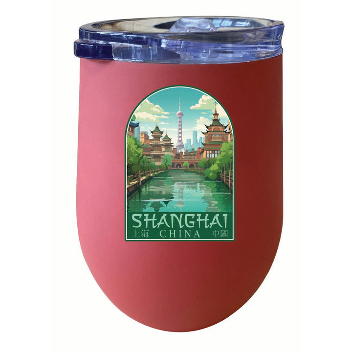 Shanghai China Old Town Design Souvenir 12 oz Insulated Wine Stainless Steel Tumbler Image 6