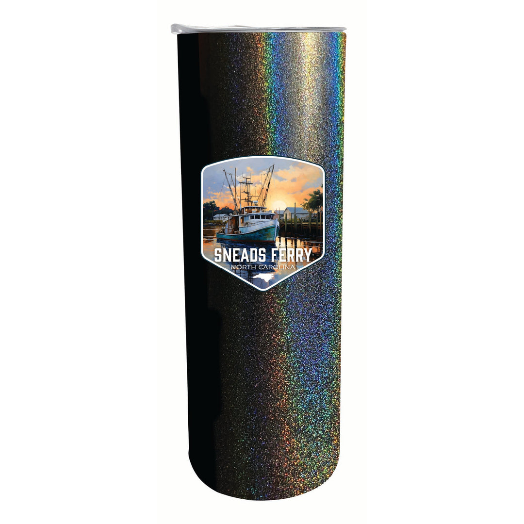 Sneads Ferry North Carolina Shrimp Boat Design Souvenir 20 oz Insulated Stainless Steel Skinny Tumbler Image 5