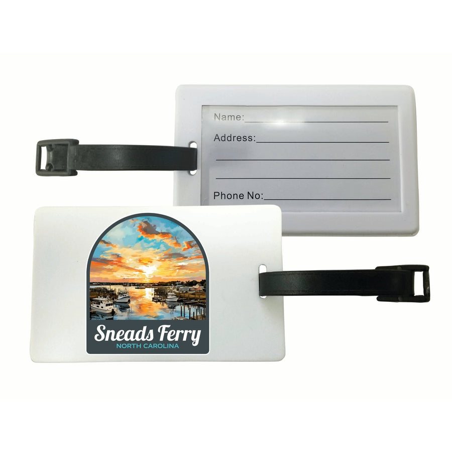 Sneads Ferry North Carolina Sunset over Bay Design Souvenir Luggage Tag Image 1