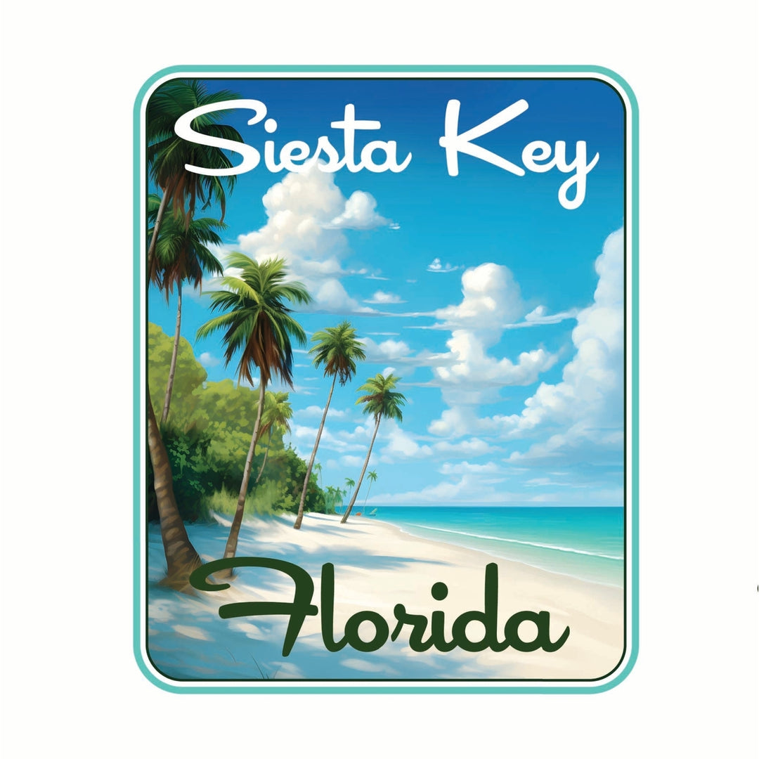 Siesta Key Beach Florida Tropical Beach Design Souvenir Vinyl Decal Sticker Image 1