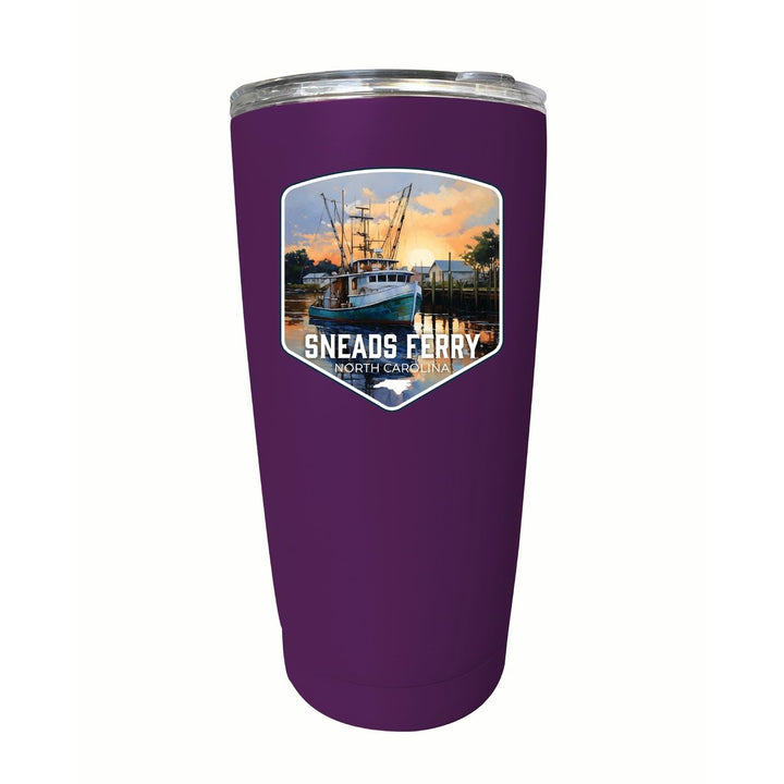 Sneads Ferry North Carolina Shrimp Boat Design Souvenir 16 oz Insulated Tumbler STAINLESS STEEL Image 11