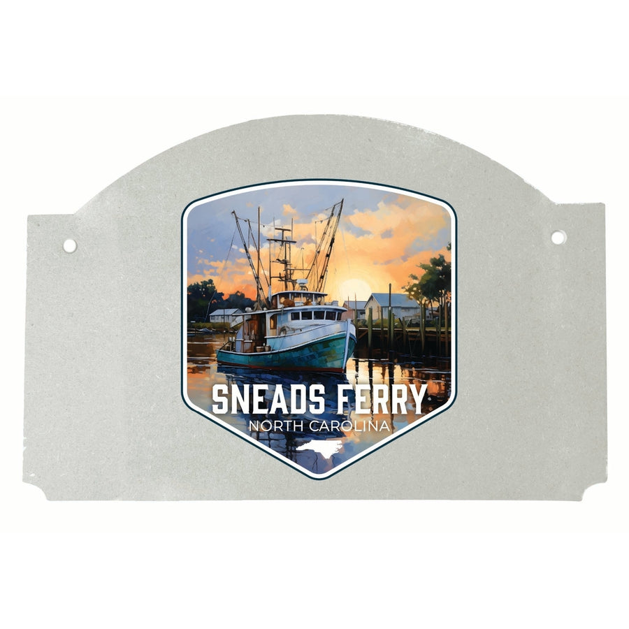 Sneads Ferry North Carolina Shrimp Boat Design Souvenir Wood sign flat with string Image 1