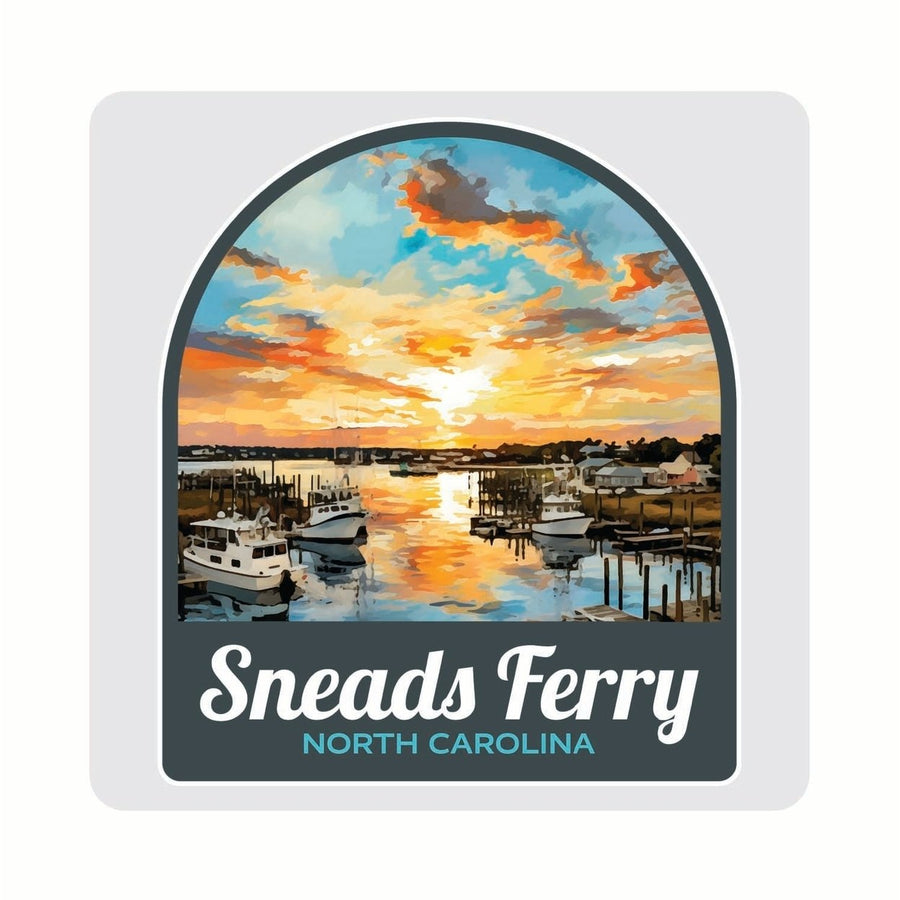 Sneads Ferry North Carolina Sunset over Bay Design Souvenir 4x4-Inch Coaster Acrylic 4 Pack Image 1