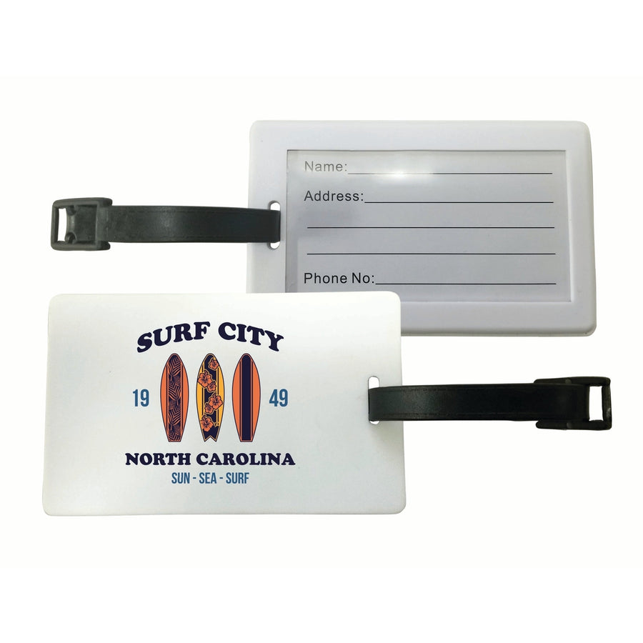 Surf City North Carolina Sun Sea Surf Design Souvenir Luggage Tag Image 1