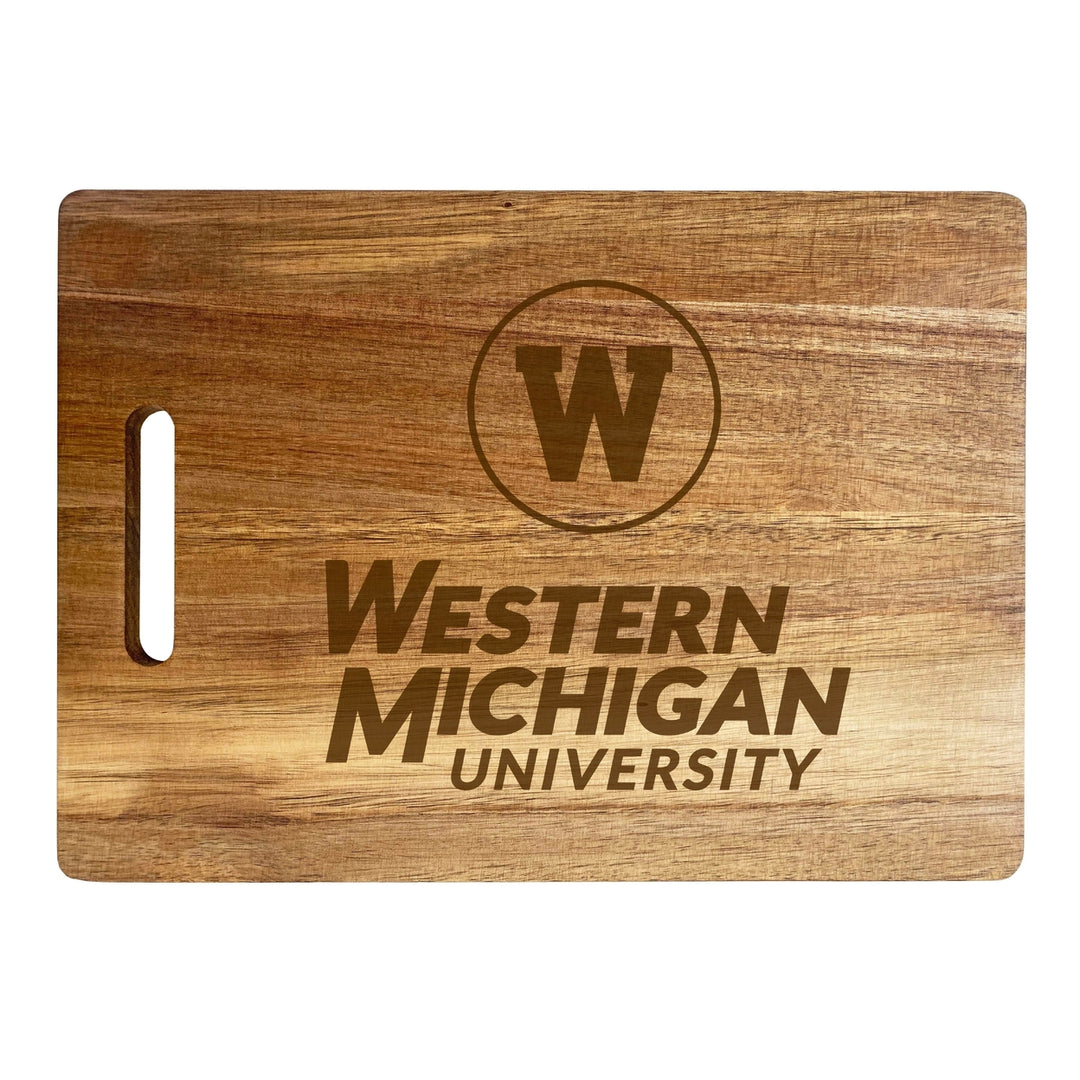 Western Michigan University Engraved Wooden Cutting Board 10" x 14" Acacia Wood Officially Licensed Collegiate Product Image 1