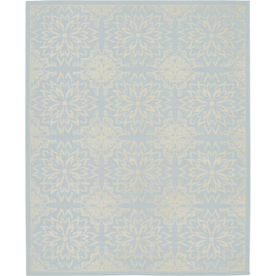 8 X 10 Light Blue Floral Power Loom Area Rug Image 1