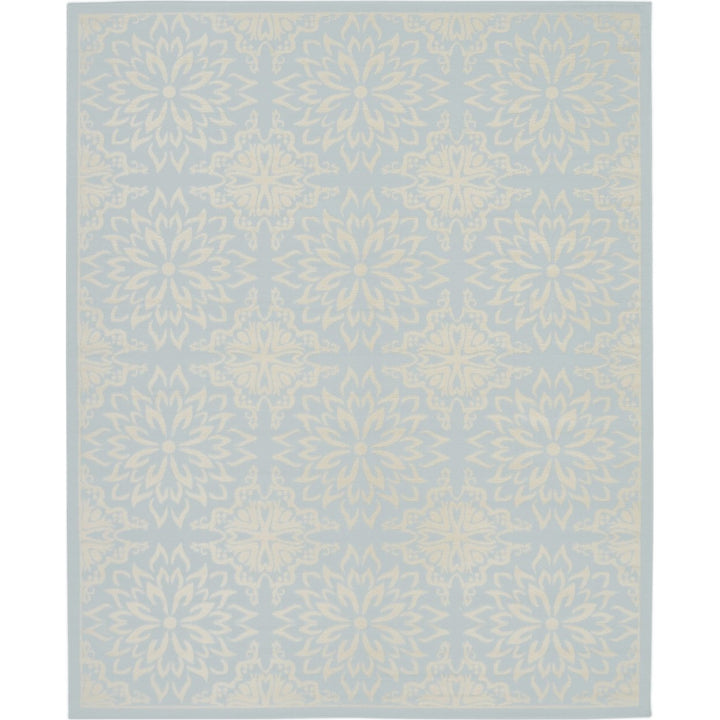 8 X 10 Light Blue Floral Power Loom Area Rug Image 1