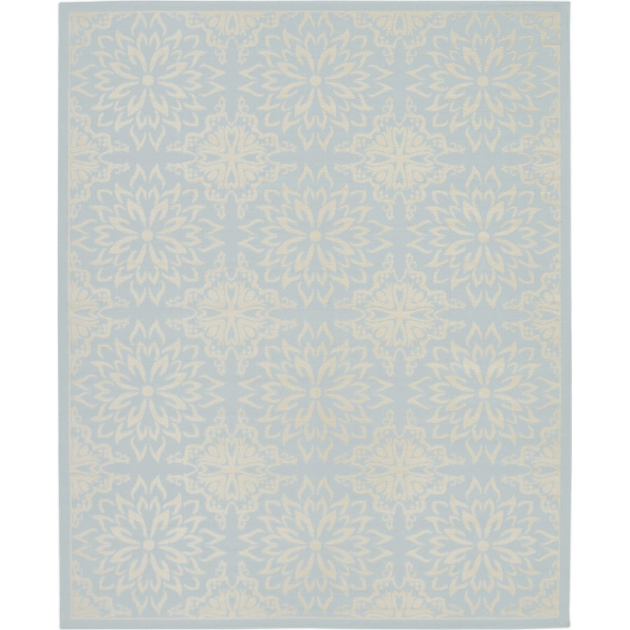 8 X 10 Light Blue Floral Power Loom Area Rug Image 1