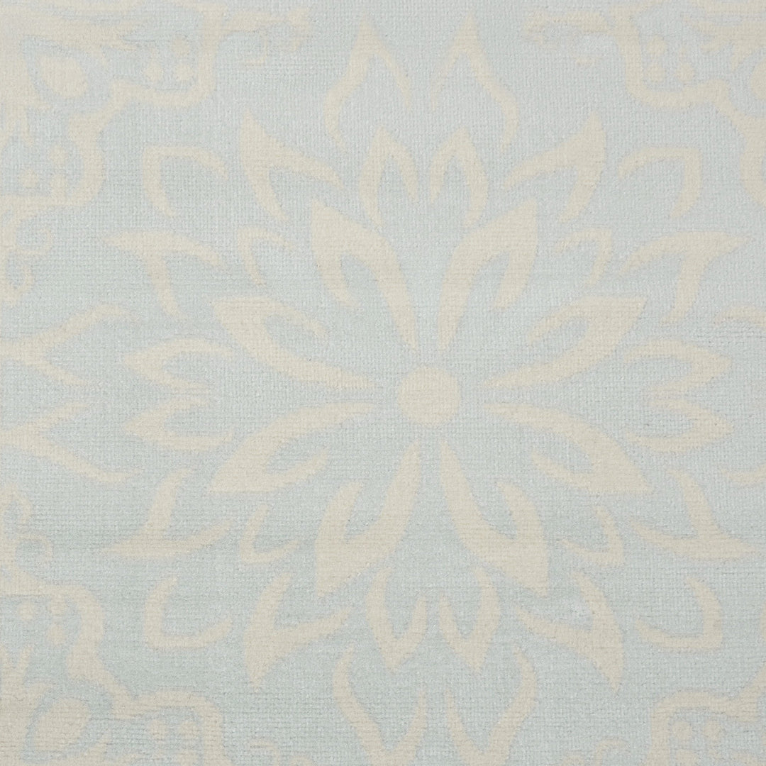 8 X 10 Light Blue Floral Power Loom Area Rug Image 3