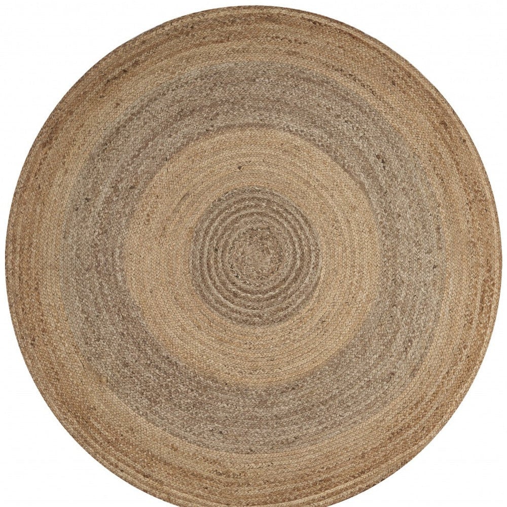 Two Toned Natural Jute Area Rug Image 1