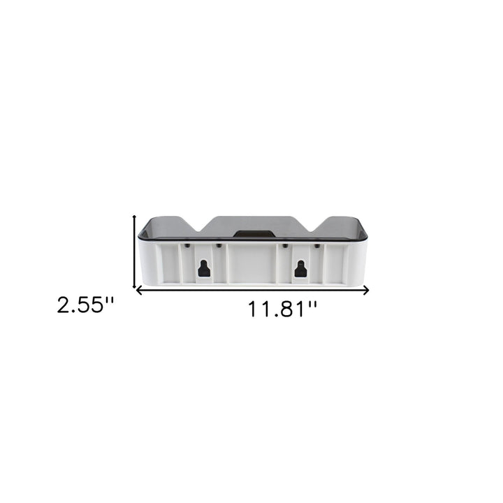 12" Gray Plastic Wall-Mounted Shelving Unit Image 6