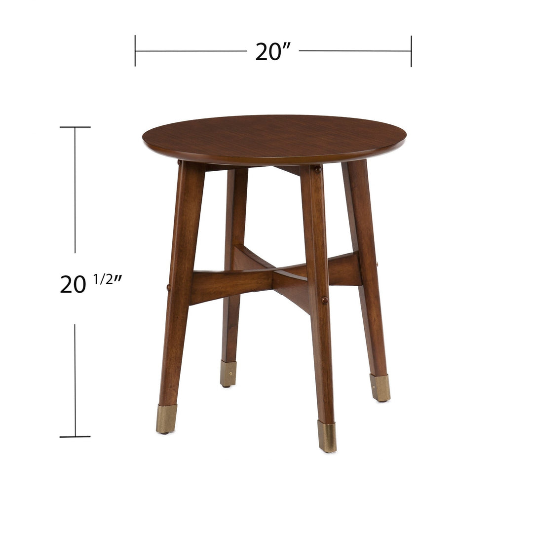 23" Brown Solid Wood And Iron Rectangular End Table Image 6