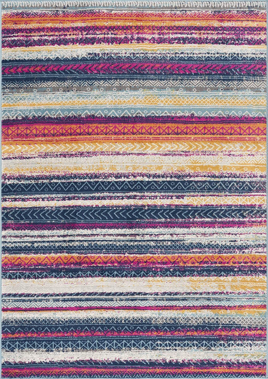 4 X 6 Multicolor Irregular Striped Area Rug Image 6