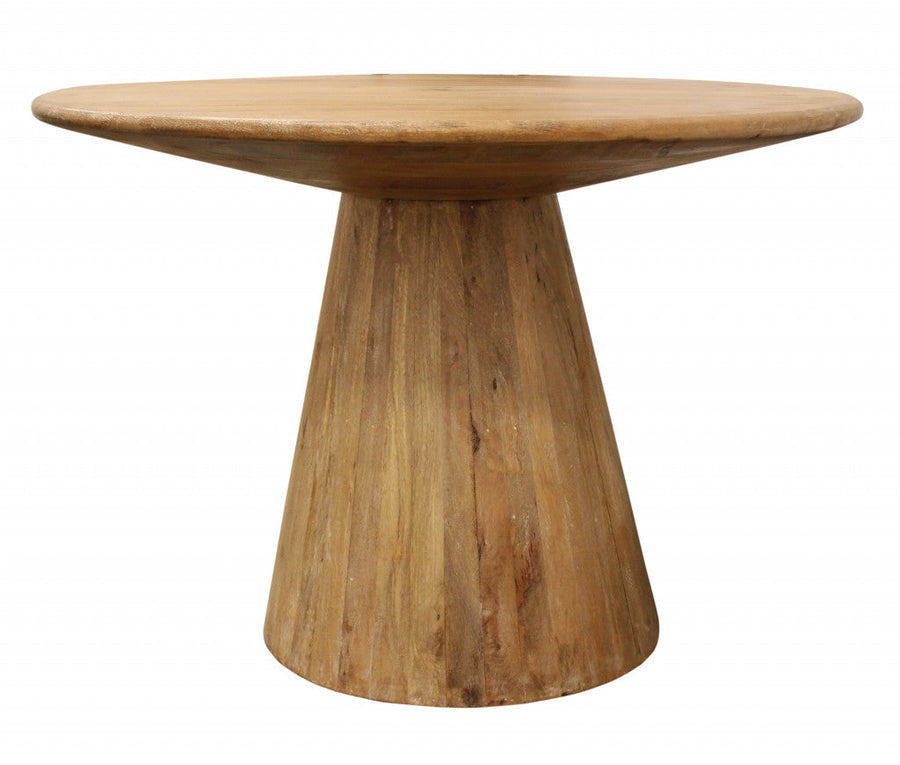 42" Natural Rounded Solid Wood Pedestal Dining Image 1