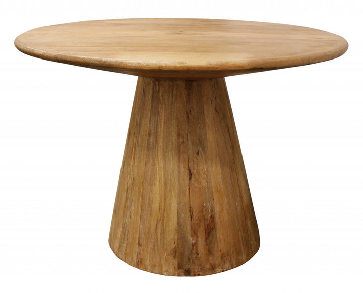 42" Natural Rounded Solid Wood Pedestal Dining Image 3