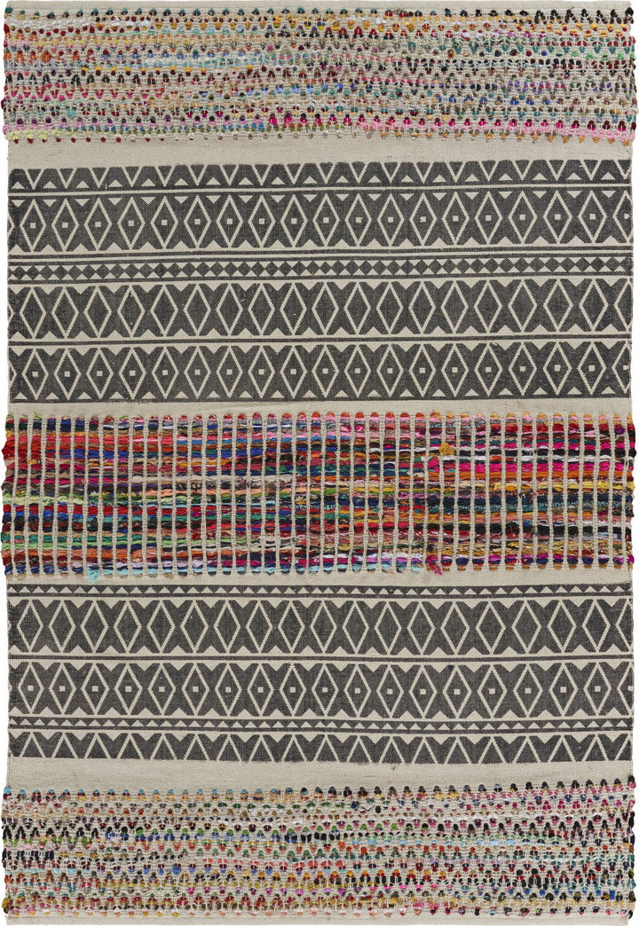 3 x 5 Colorful Traditional Chindi Area Rug Image 1