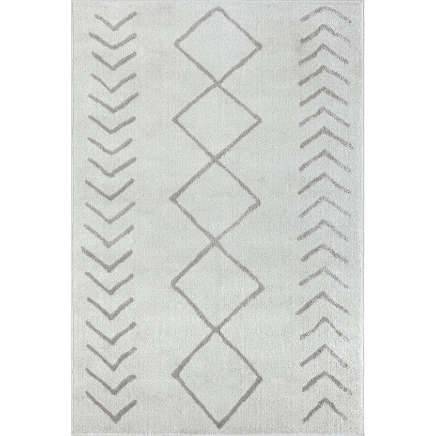 5 X 7 Cream Diamond Area Rug Image 1