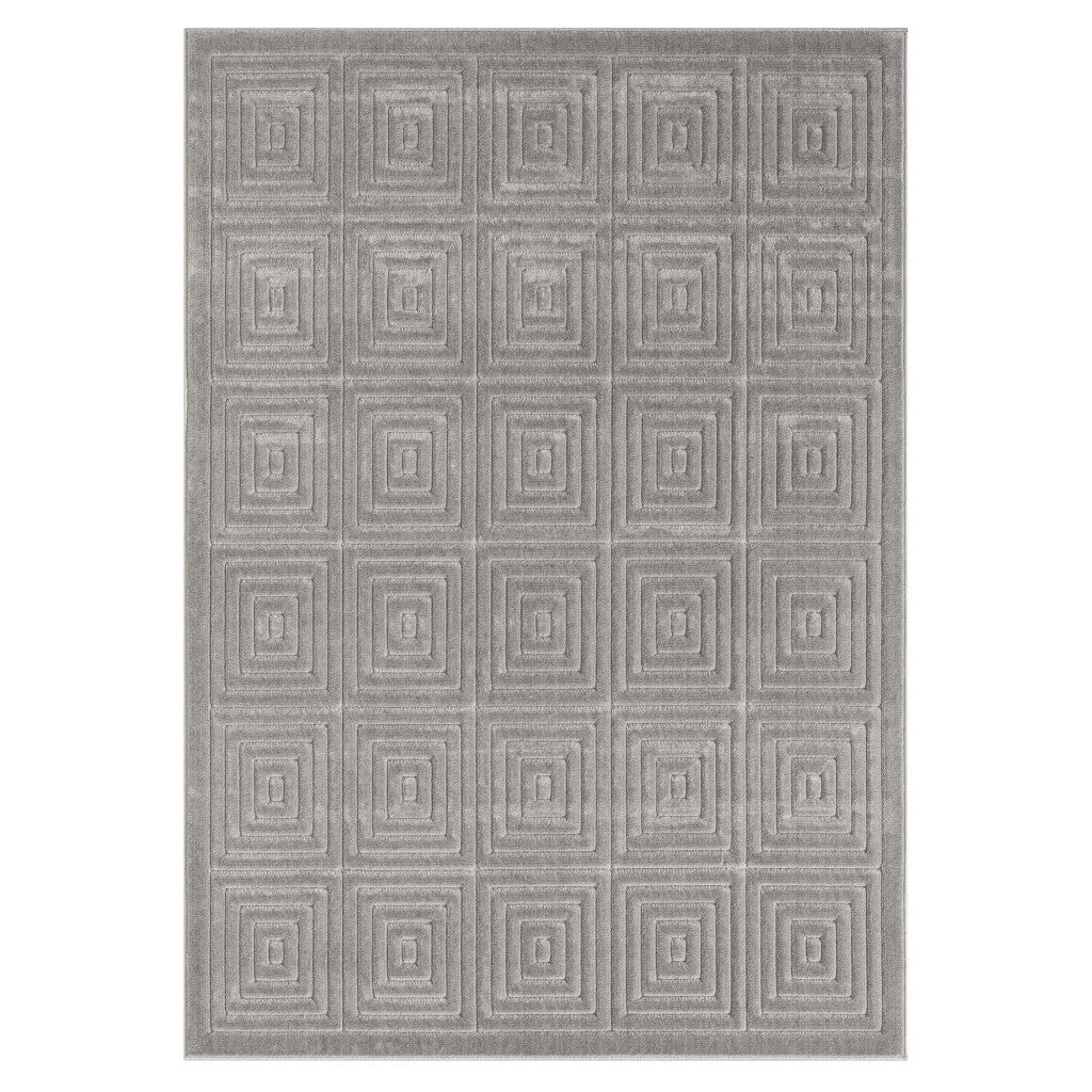 5 x 7 Beige Geometric Area Rug Image 9