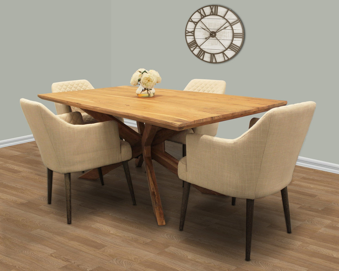 79" Natural Rectangular Solid Wood Dining Image 5