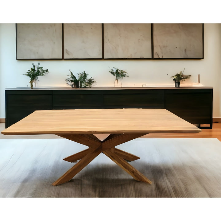 79" Natural Rectangular Solid Wood Dining Image 7