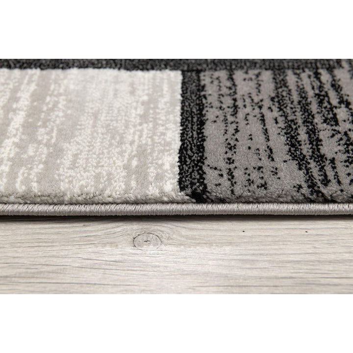 8 Gray Abstract Power Loom Runner Rug Image 10