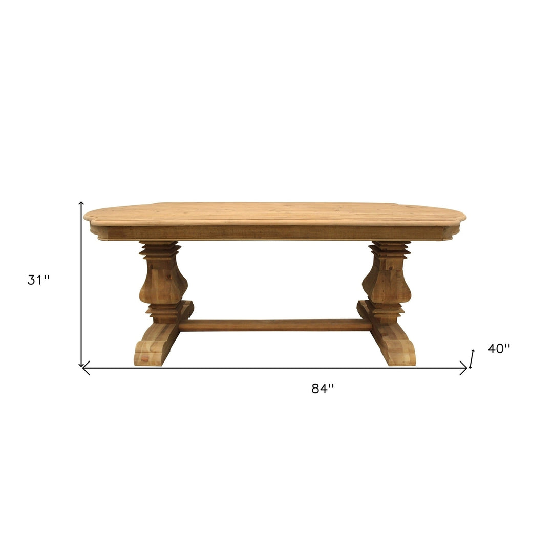 84" Natural Rectangular Solid Wood Dining Image 6