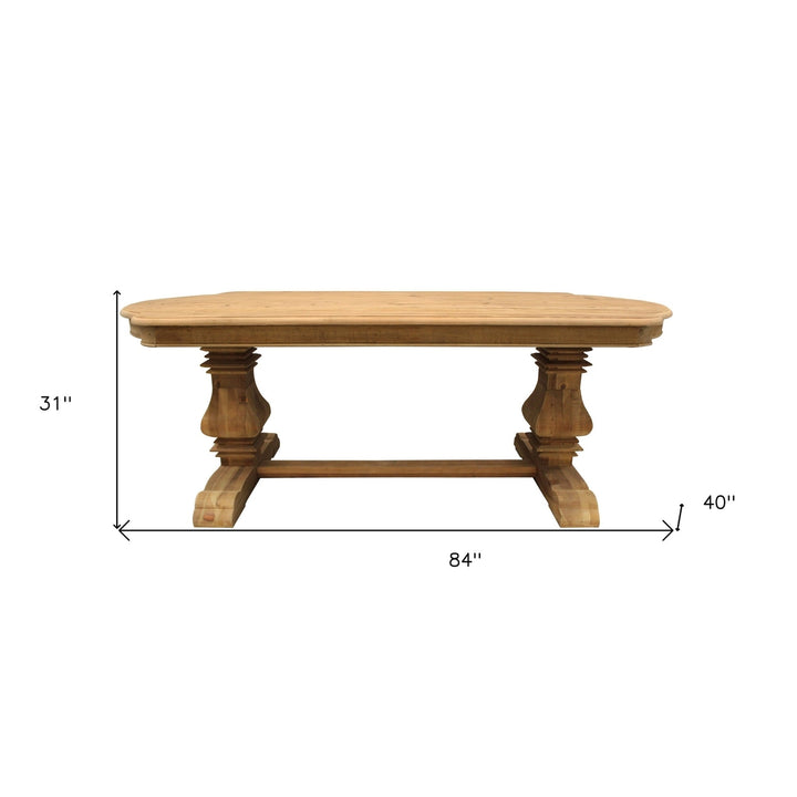 84" Natural Rectangular Solid Wood Dining Image 6