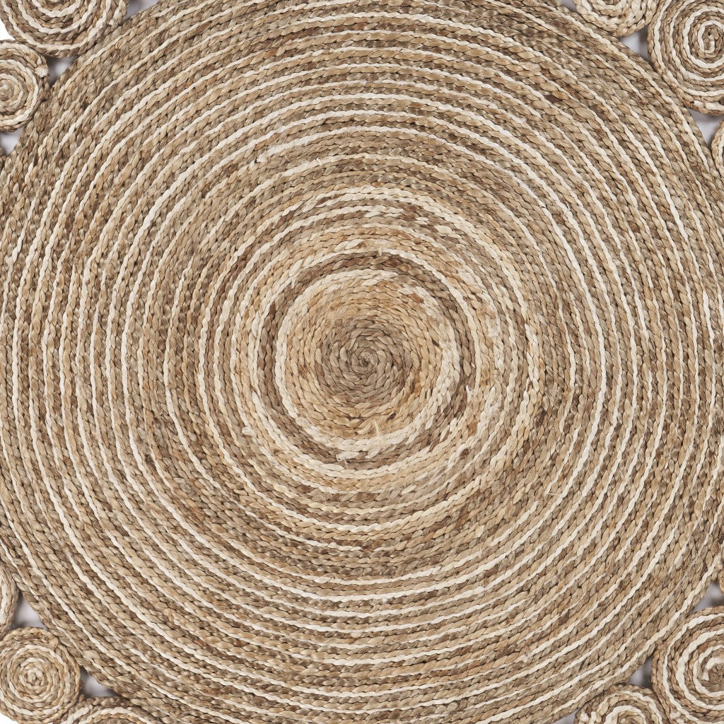 8 Round Natural Coiled Area Rug Image 2