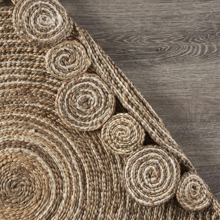 8 Round Natural Coiled Area Rug Image 4