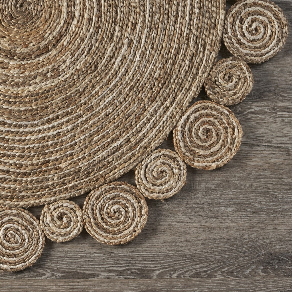 8 Round Natural Coiled Area Rug Image 6