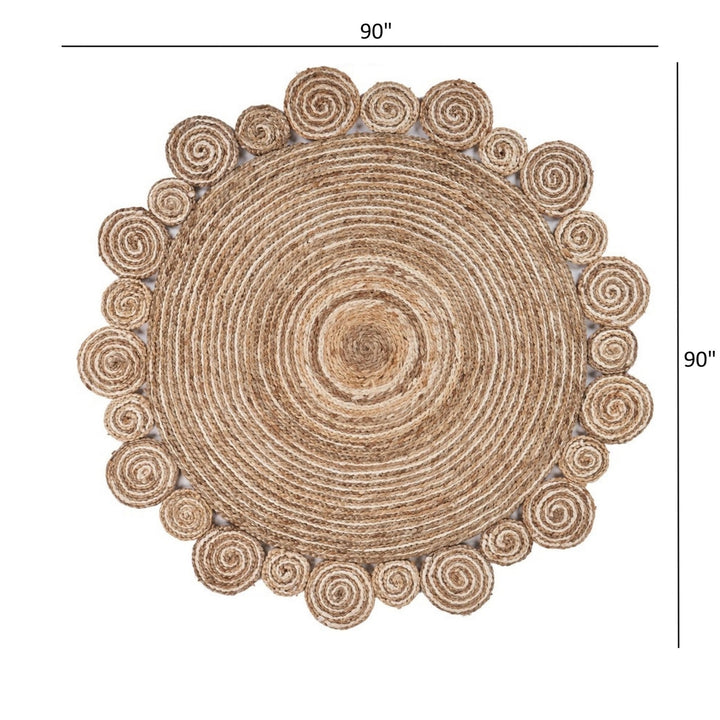 8 Round Natural Coiled Area Rug Image 7