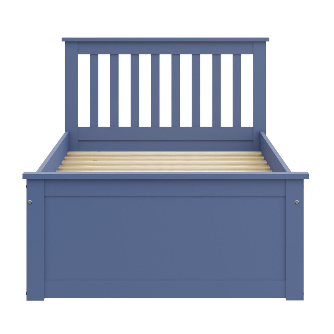 Blue Solid Wood Twin Bed With Pull Out Trundle Image 6