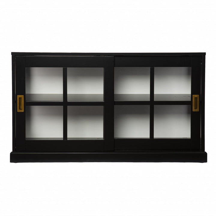 Dynasty Contemporary Black and White Low Curio Cabinet Image 3