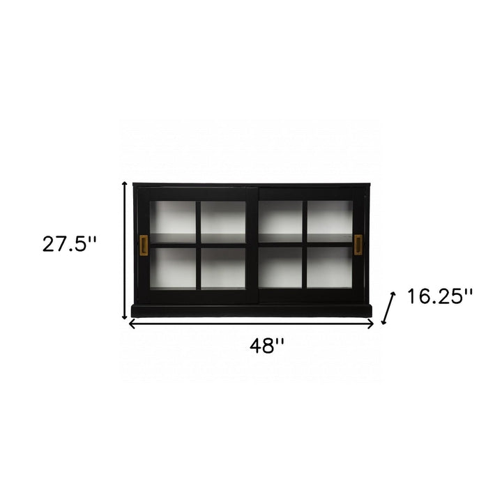 Dynasty Contemporary Black and White Low Curio Cabinet Image 9