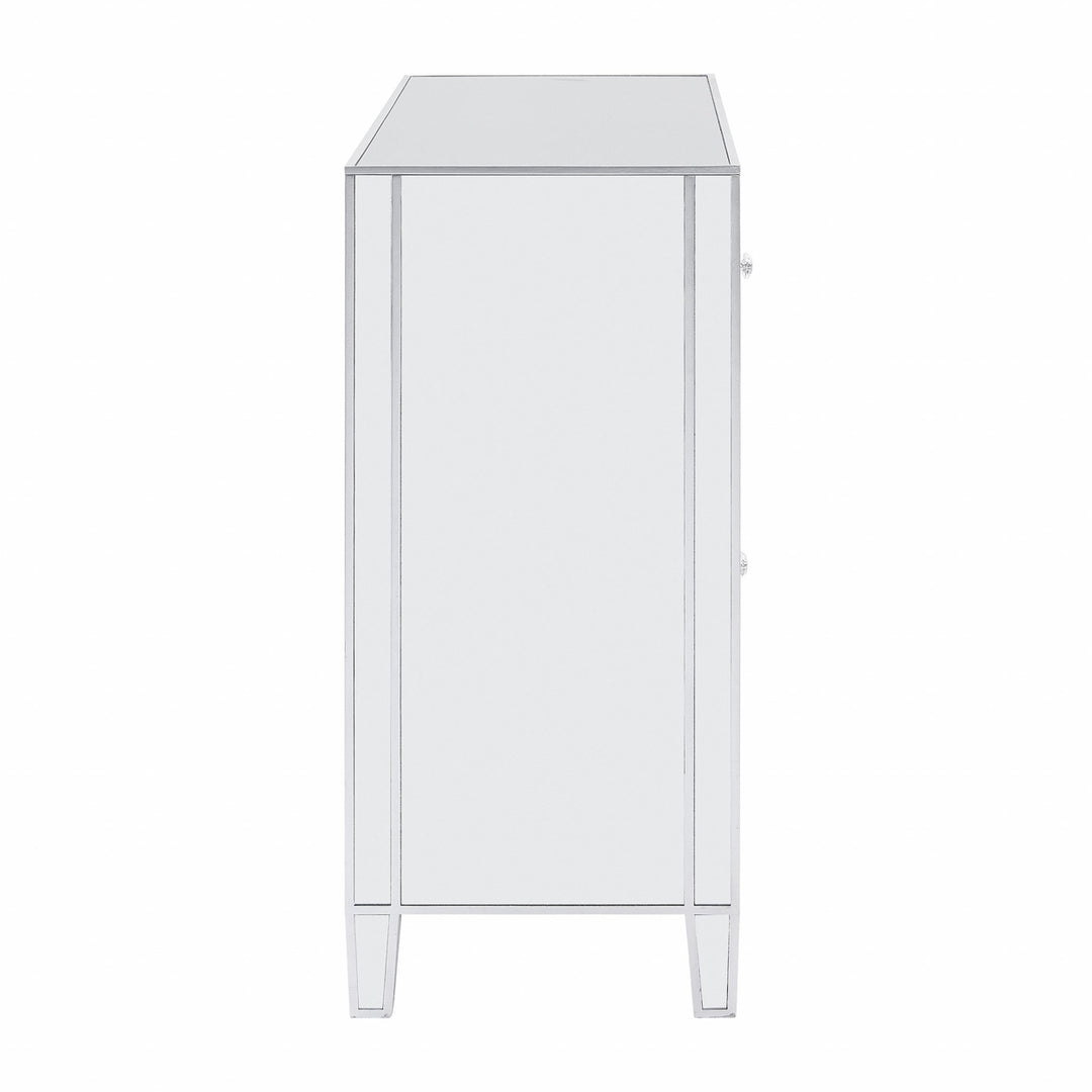 Glamorous Mirrored Bling Three Door Accent Cabinet Image 6