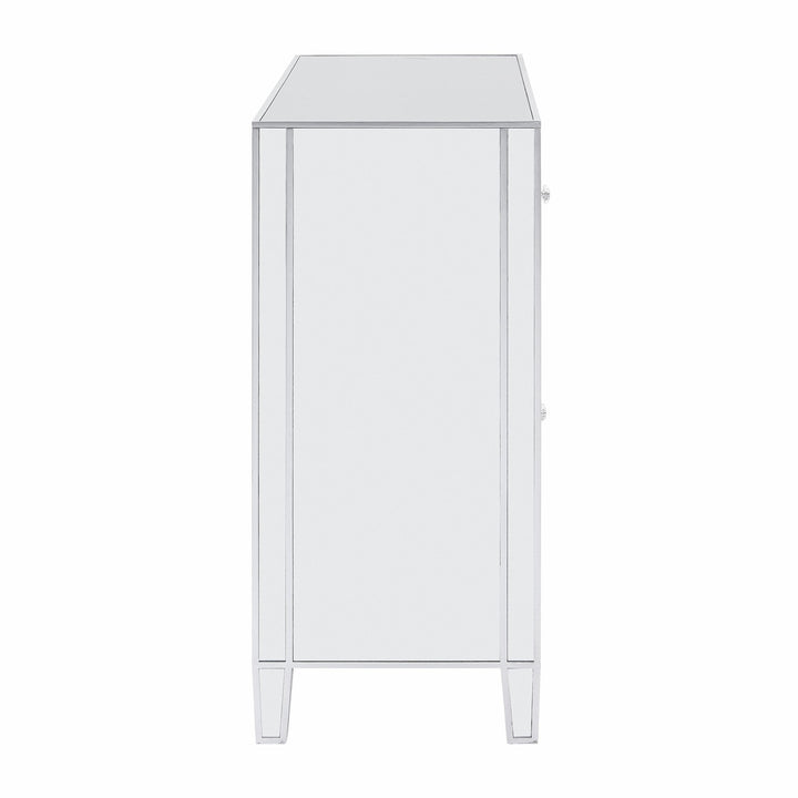 Glamorous Mirrored Bling Three Door Accent Cabinet Image 6