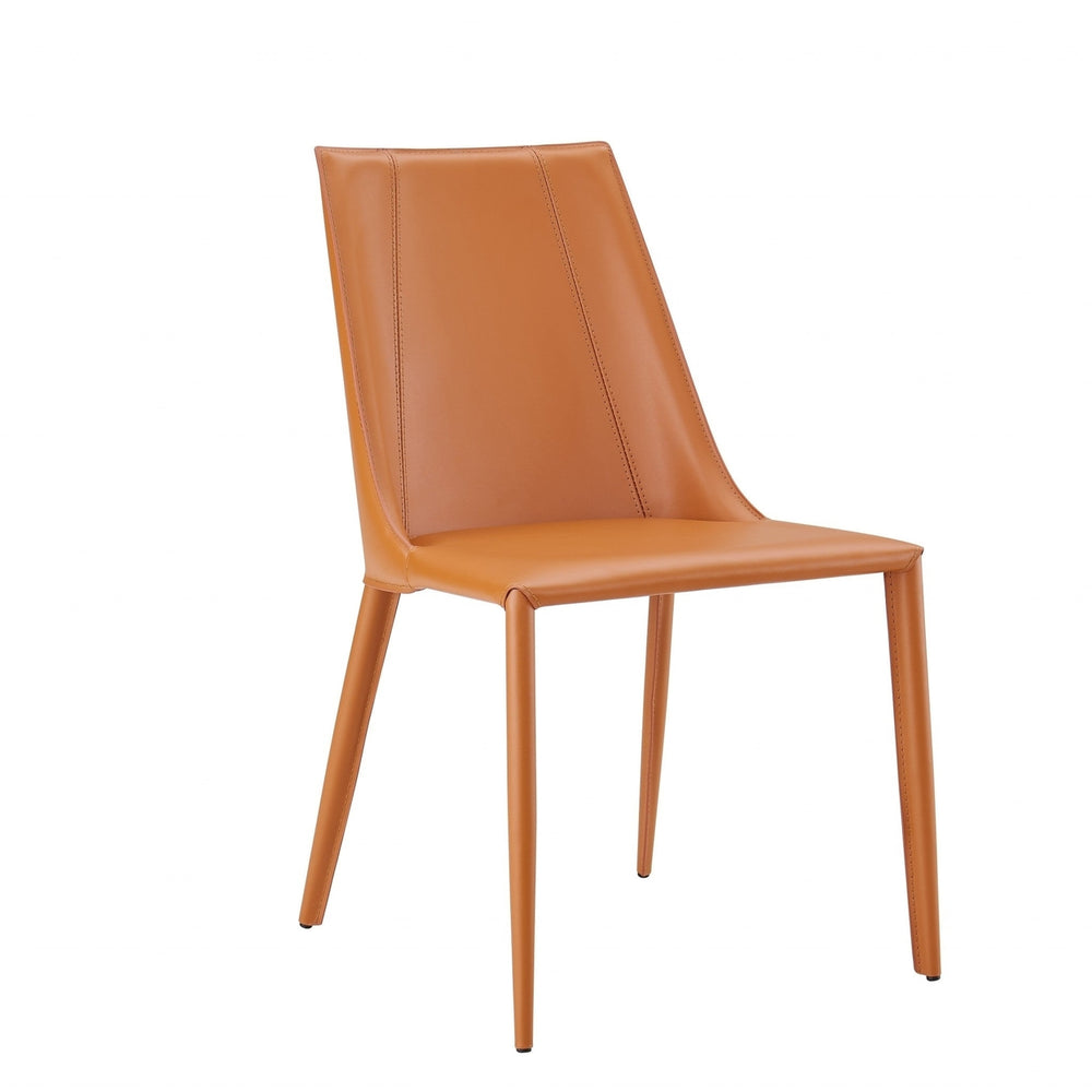 Sleek All Terra Cotta Faux Leather Dining or Side Chair Image 2