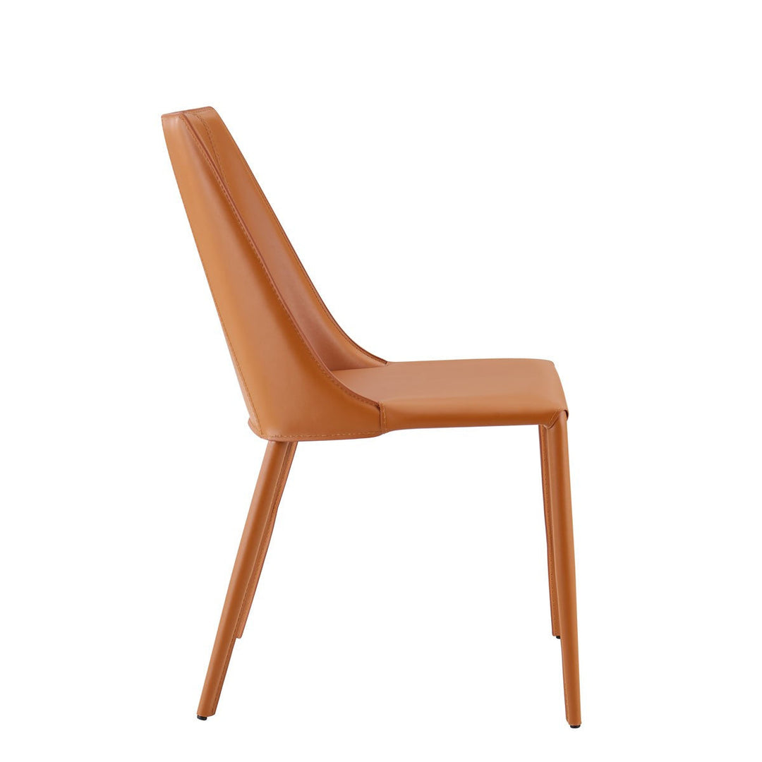 Sleek All Terra Cotta Faux Leather Dining or Side Chair Image 3