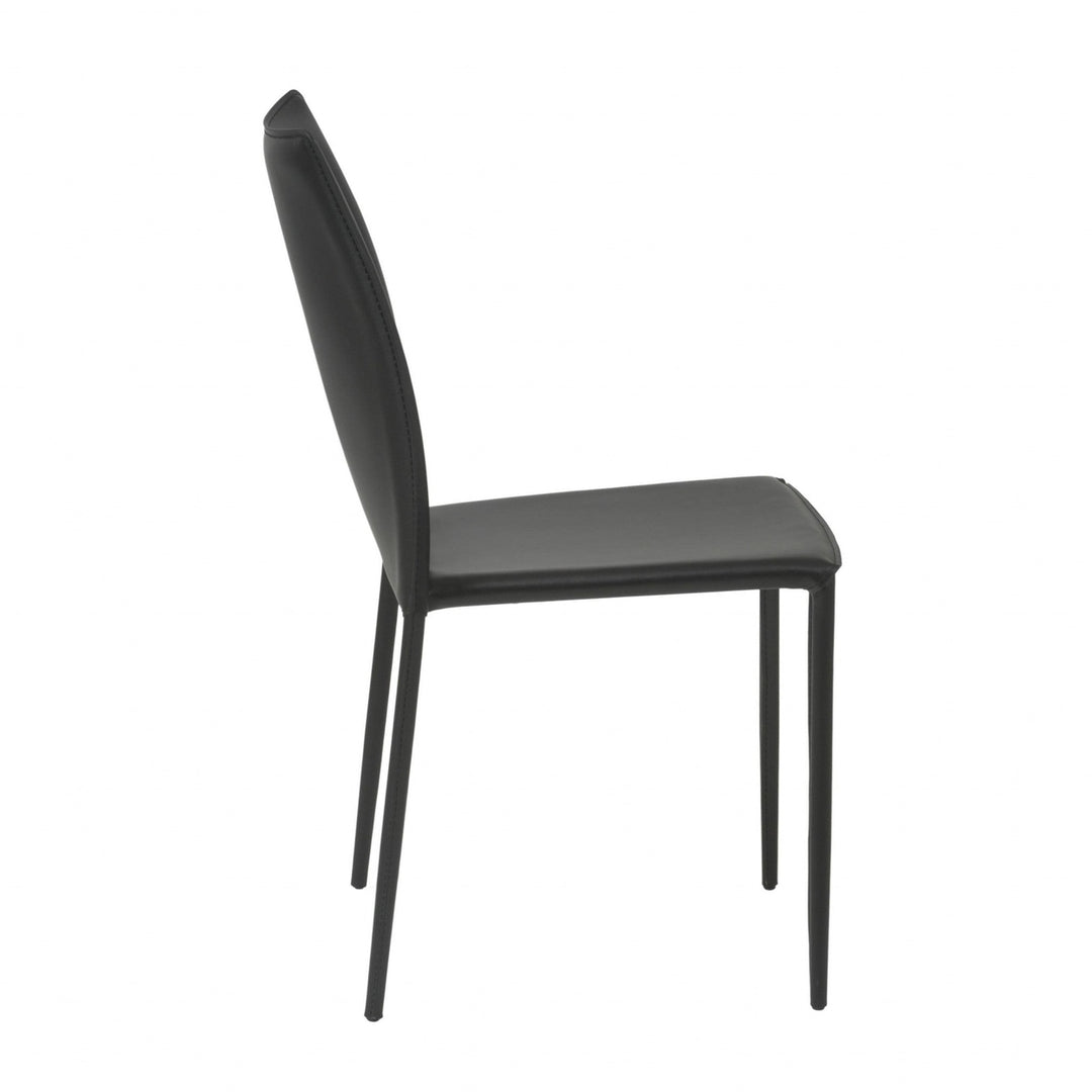 Set of Two Premium All Black Stacking Dining Chairs Image 3