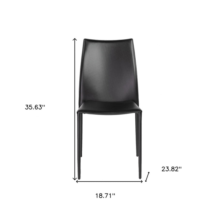 Set of Two Premium All Black Stacking Dining Chairs Image 8