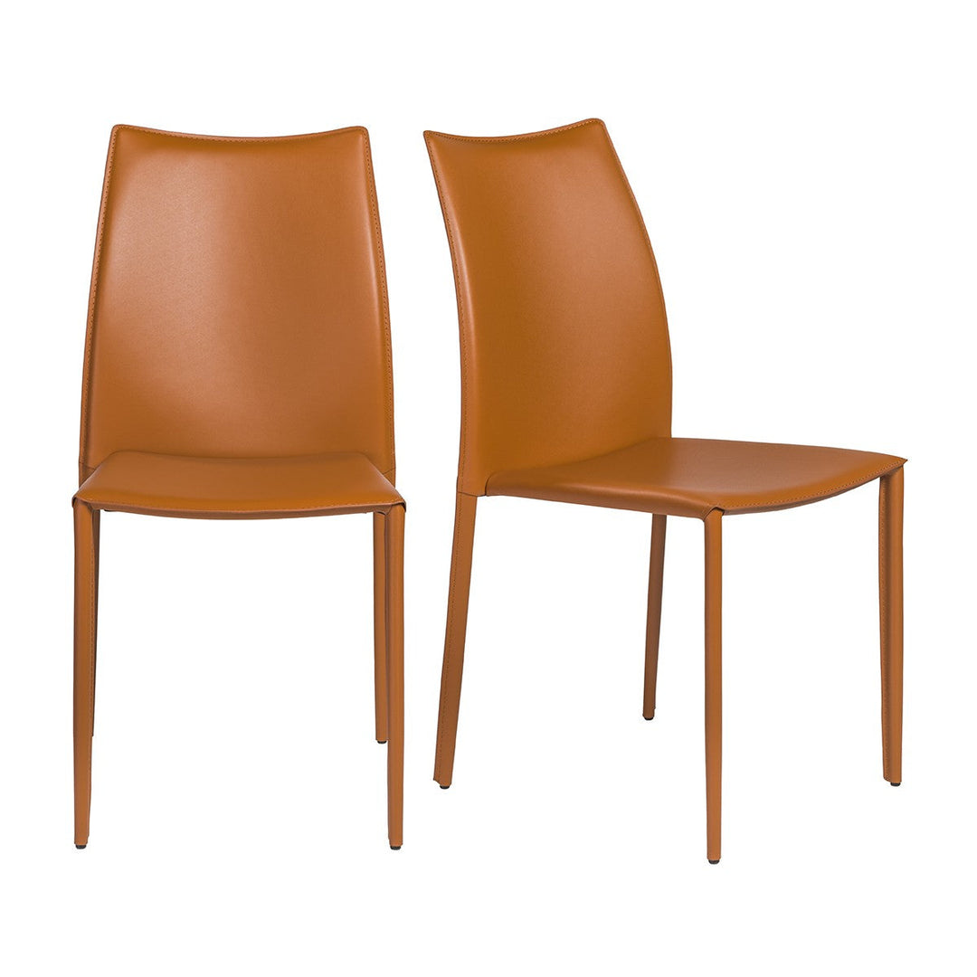 Set of Two Premium All Terra Cotta Stacking Dining Chairs Image 8