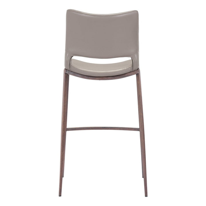 Set of Two 29" Gray And Brown Steel Low Back Bar Height Bar Chairs Image 7