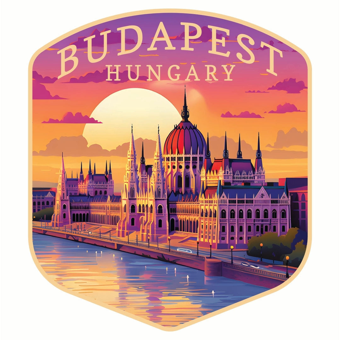 Budapest Hungary Parliament Building Design Souvenir Vinyl Decal Sticker Image 1