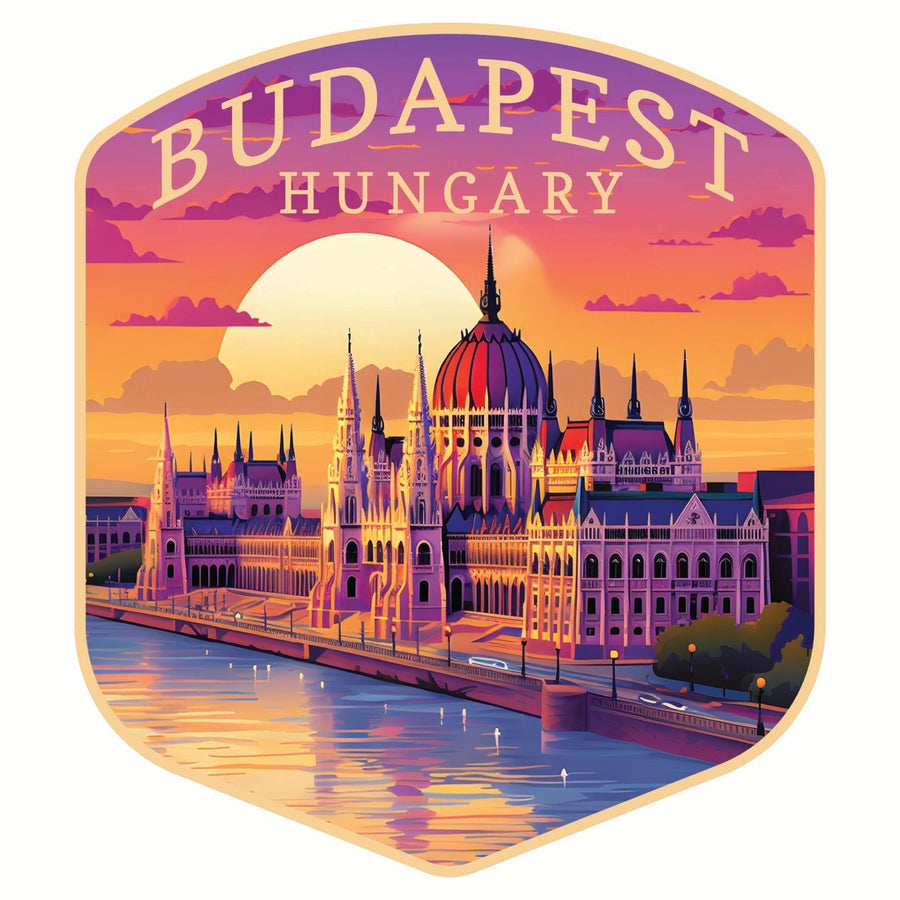 Budapest Hungary Parliament Building Design Souvenir Vinyl Decal Sticker Image 1