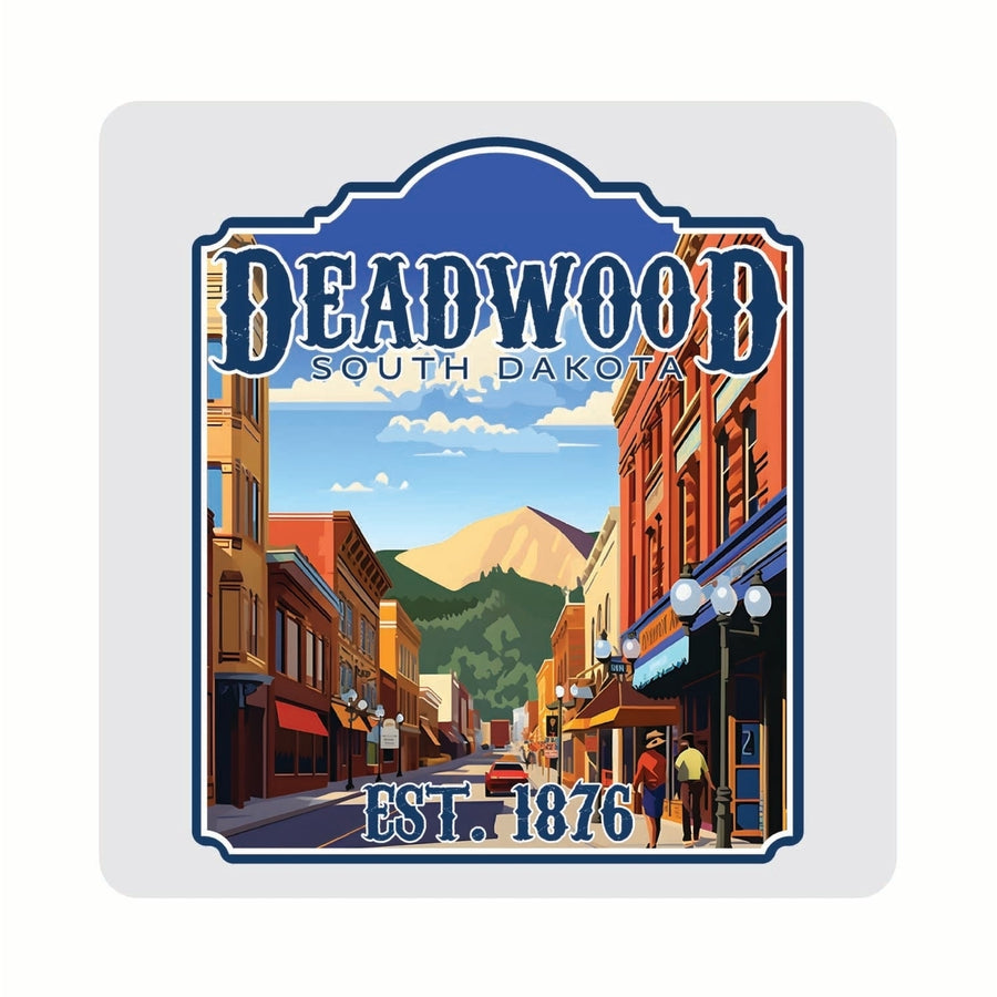 Deadwood South Dakota Wild West Design Souvenir 4x4-Inch Coaster Acrylic 4 Pack Image 1