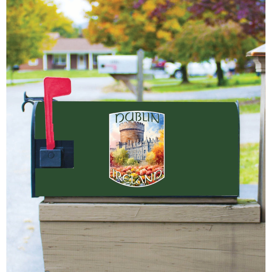 Dublin Ireland Watercolor Dublin Castle Design Souvenir Magnetic Mailbox Cover Image 1